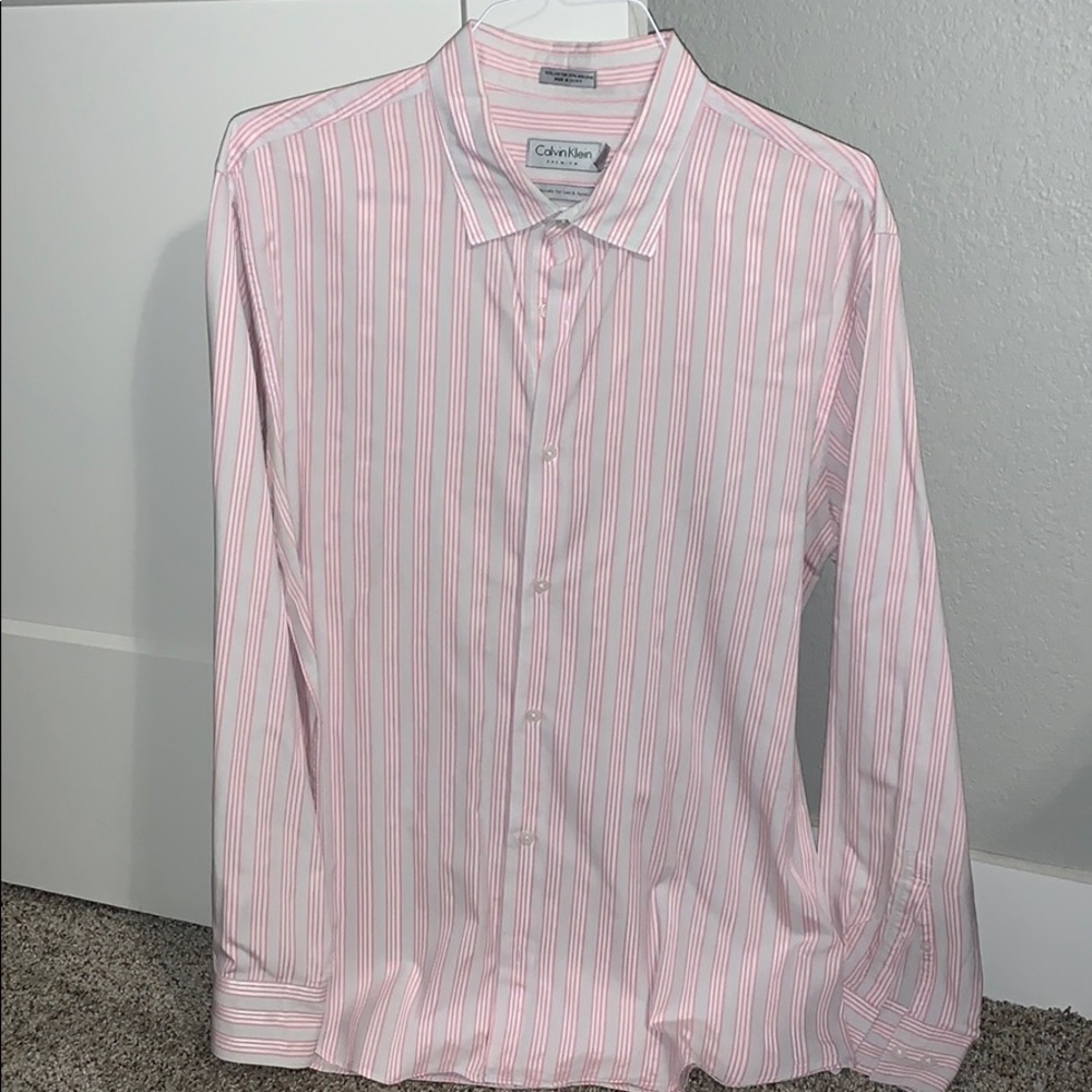 Men’s Calvin Klein Pink Striped Button Down